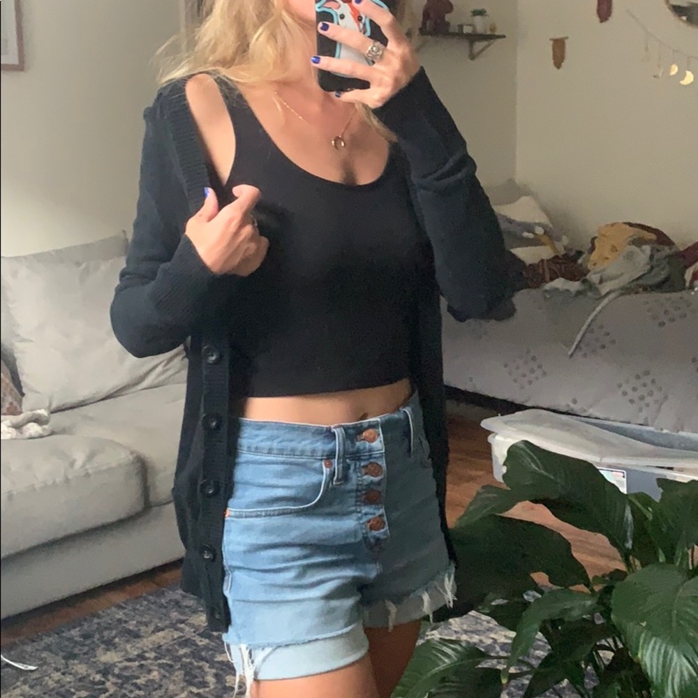 black cardigan